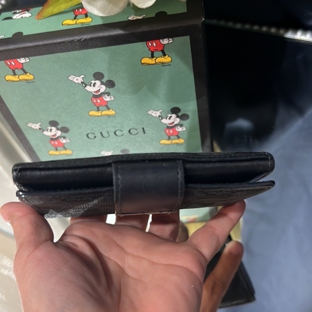 🖤GUCCI GG MONOGRAM CANVAS LEATHER CARD WALLET - Picture 8 of 13